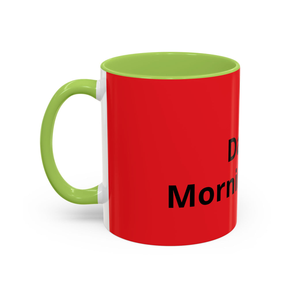 Dad's Morning Juice Coffee Mug – Funny Father's Day Red Accent Mug (11/15oz)
