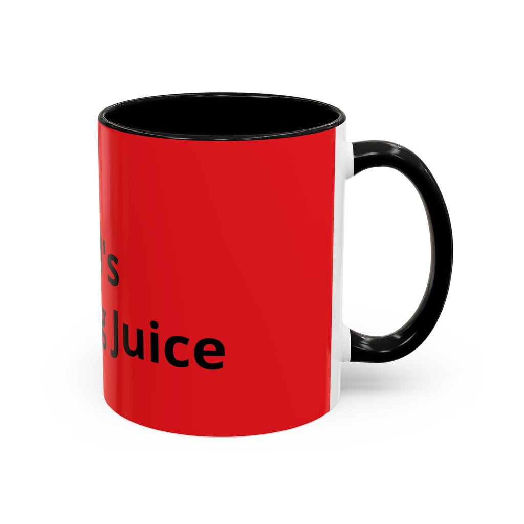 Dad's Morning Juice Coffee Mug – Funny Father's Day Red Accent Mug (11/15oz)