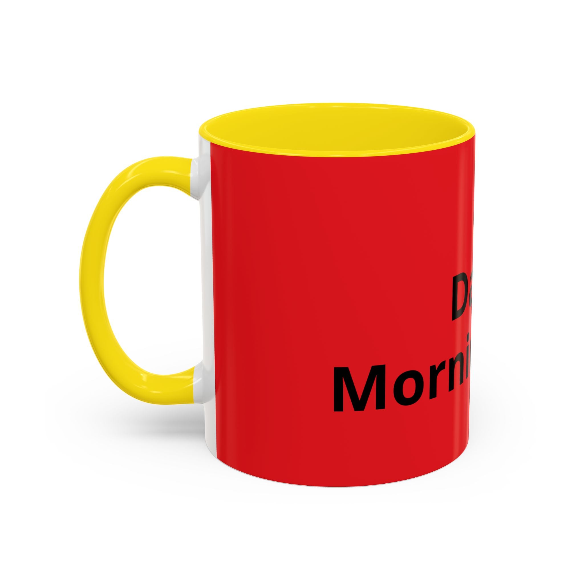 Dad's Morning Juice Coffee Mug – Funny Father's Day Red Accent Mug (11/15oz)