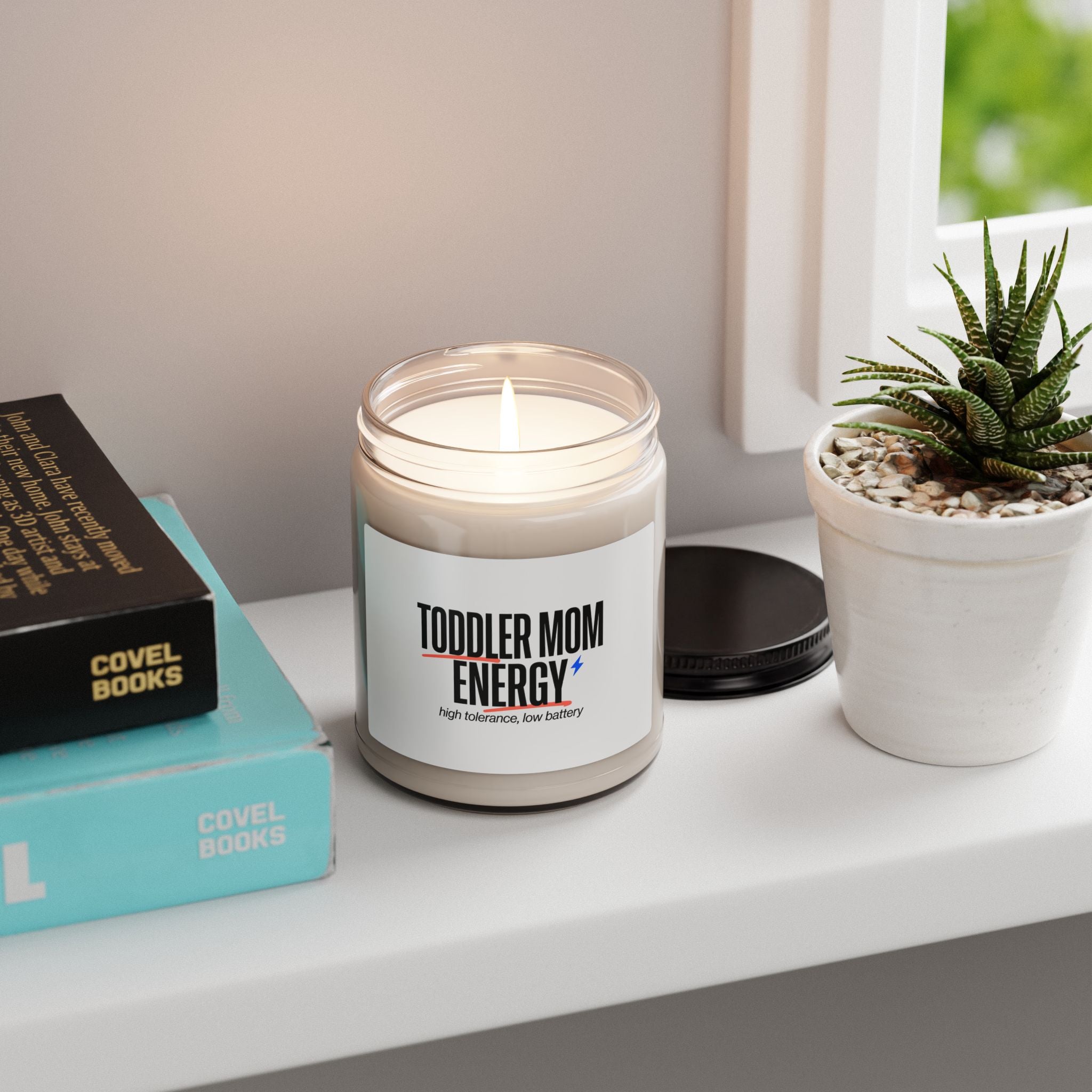 Toddler Mom Energy Soy Candle | Minimal Typographic Mother's Day, Mom Identity