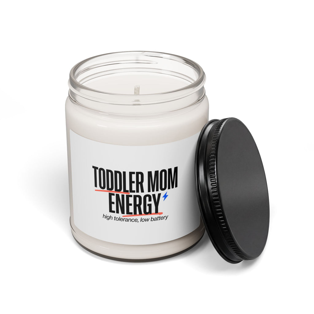 Toddler Mom Energy Soy Candle | Minimal Typographic Mother's Day, Mom Identity