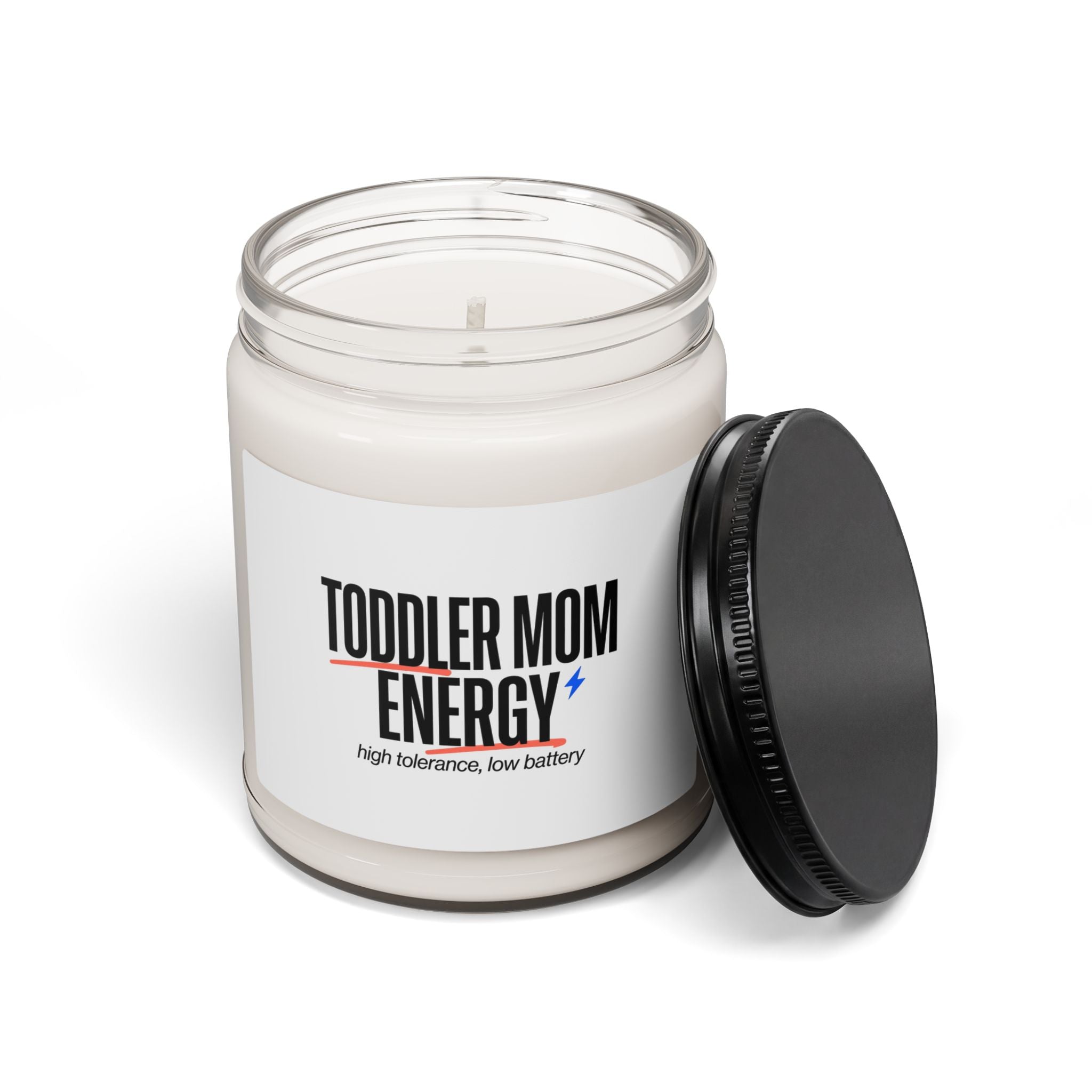Toddler Mom Energy Soy Candle | Minimal Typographic Mother's Day, Mom Identity
