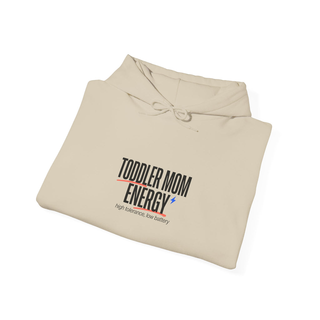 Toddler Mom Energy Hoodie | Minimal Typographic Mom Sweatshirt