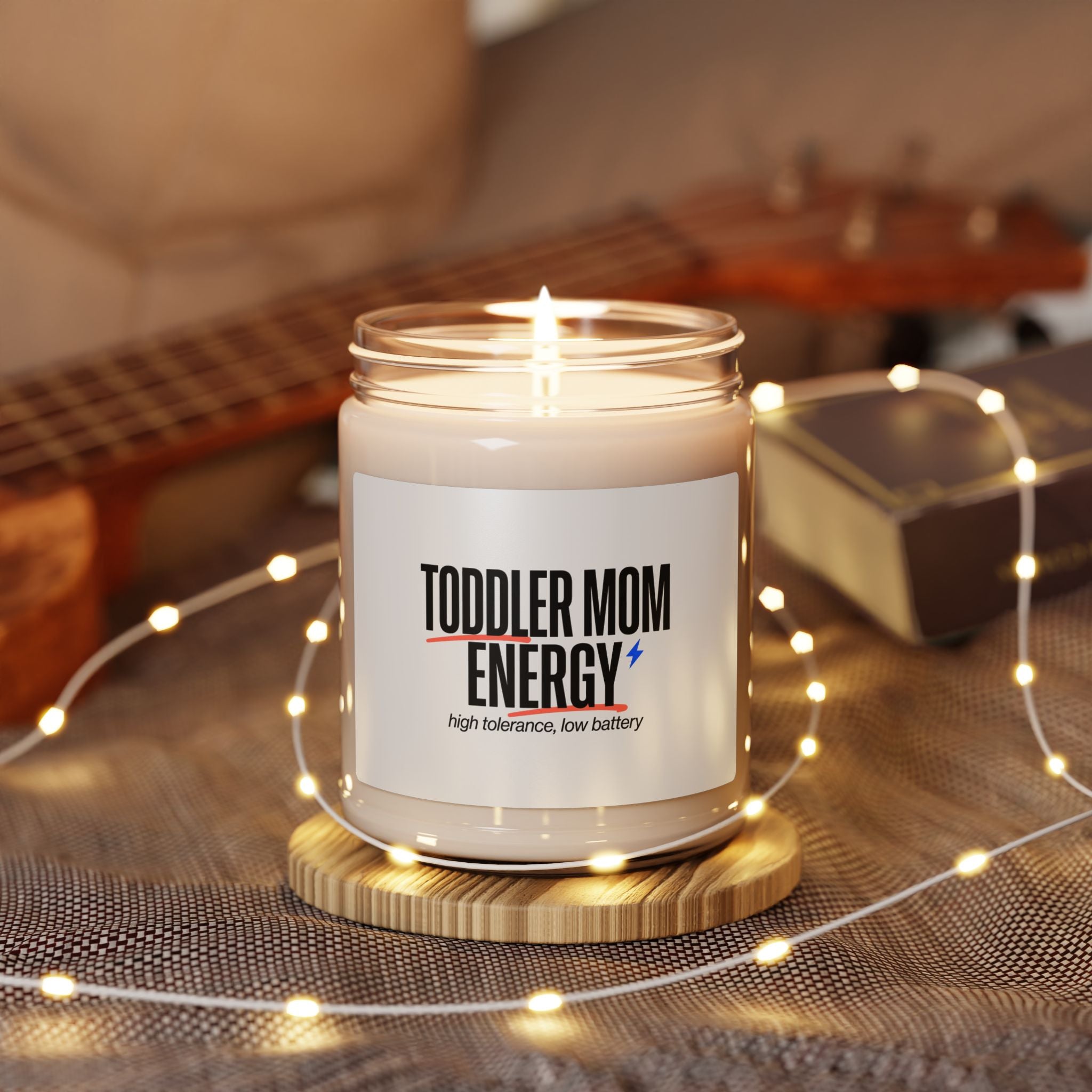 Toddler Mom Energy Soy Candle | Minimal Typographic Mother's Day, Mom Identity