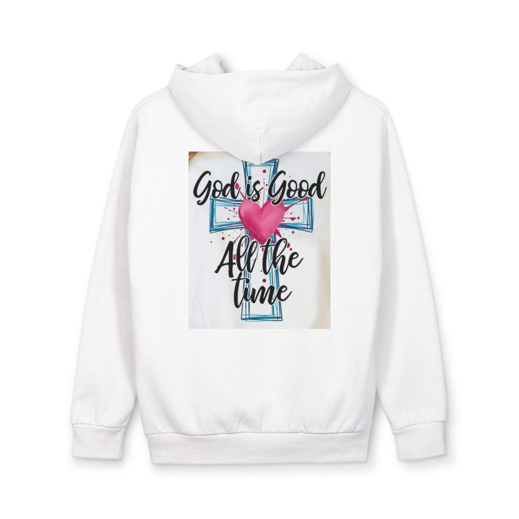 Hoodie — "God Is Good All The Time" Cross Heart Pullover