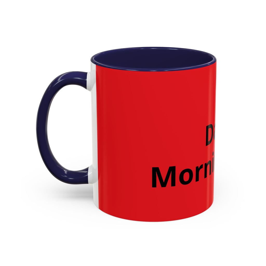 Dad's Morning Juice Coffee Mug – Funny Father's Day Red Accent Mug (11/15oz)
