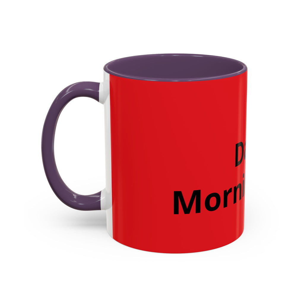 Dad's Morning Juice Coffee Mug – Funny Father's Day Red Accent Mug (11/15oz)