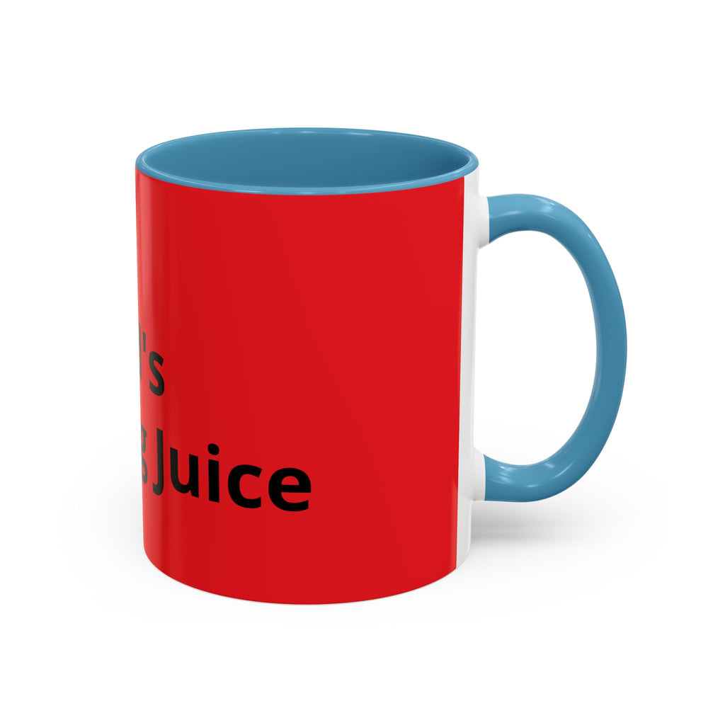Dad's Morning Juice Coffee Mug – Funny Father's Day Red Accent Mug (11/15oz)