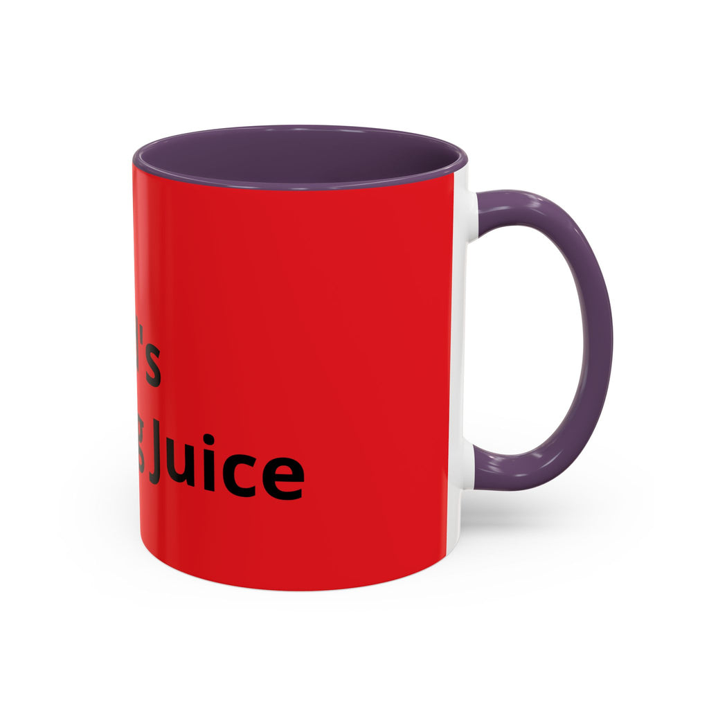Dad's Morning Juice Coffee Mug – Funny Father's Day Red Accent Mug (11/15oz)