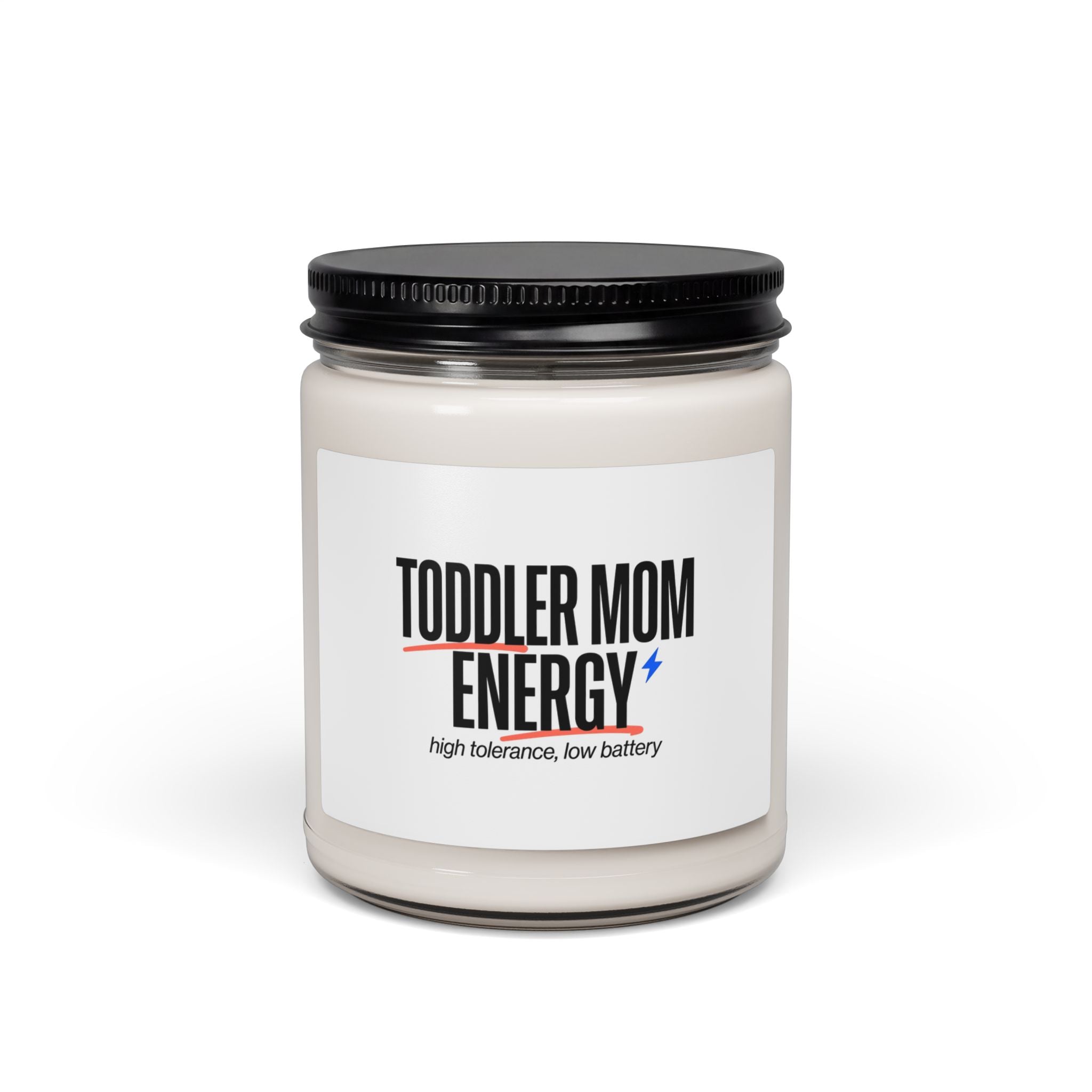 Toddler Mom Energy Soy Candle | Minimal Typographic Mother's Day, Mom Identity