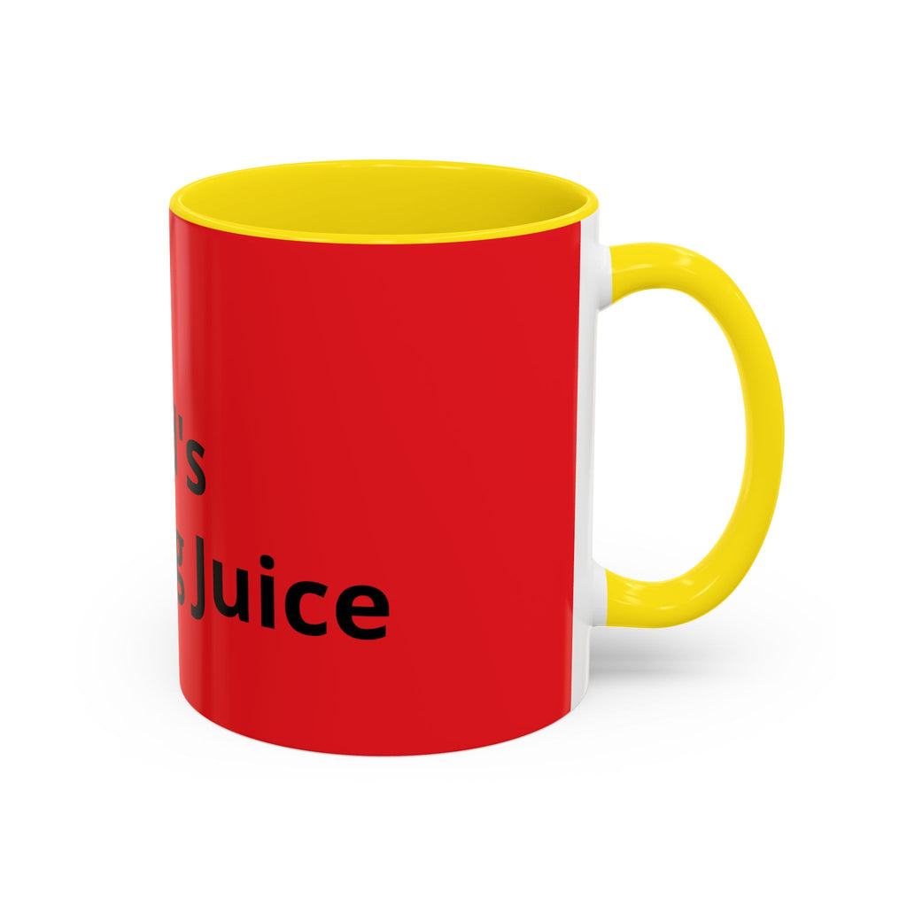 Dad's Morning Juice Coffee Mug – Funny Father's Day Red Accent Mug (11/15oz)