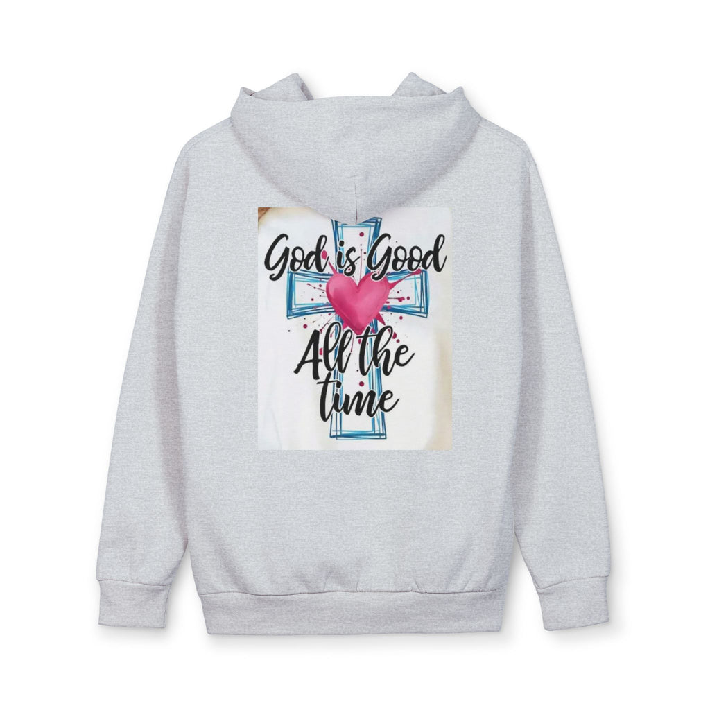 Hoodie — "God Is Good All The Time" Cross Heart Pullover