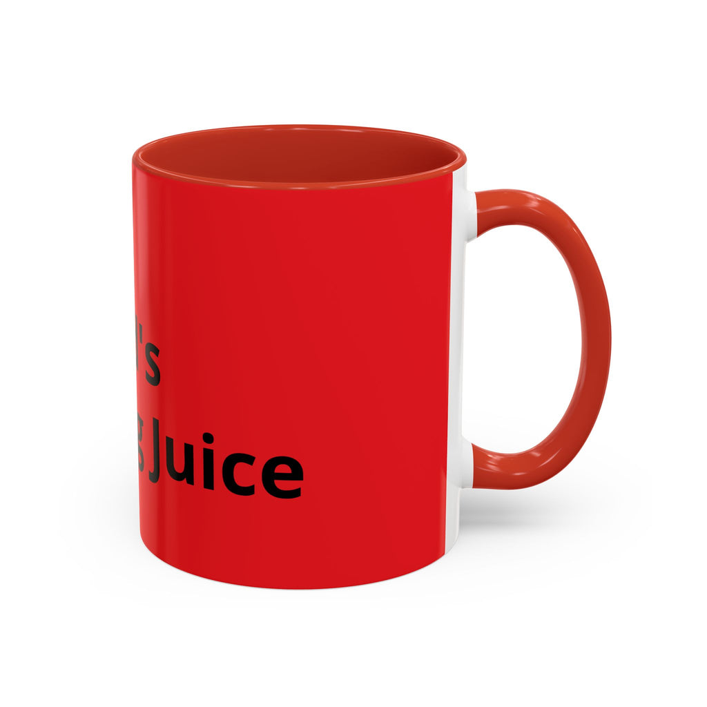 Dad's Morning Juice Coffee Mug – Funny Father's Day Red Accent Mug (11/15oz)