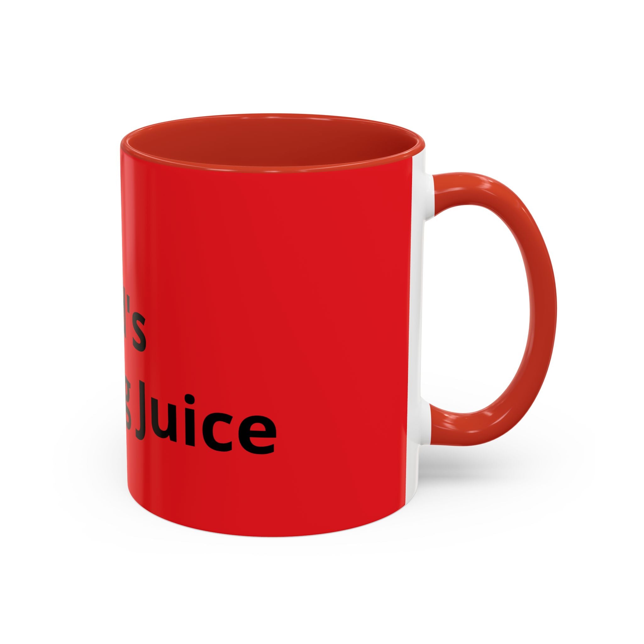 Dad's Morning Juice Coffee Mug – Funny Father's Day Red Accent Mug (11/15oz)
